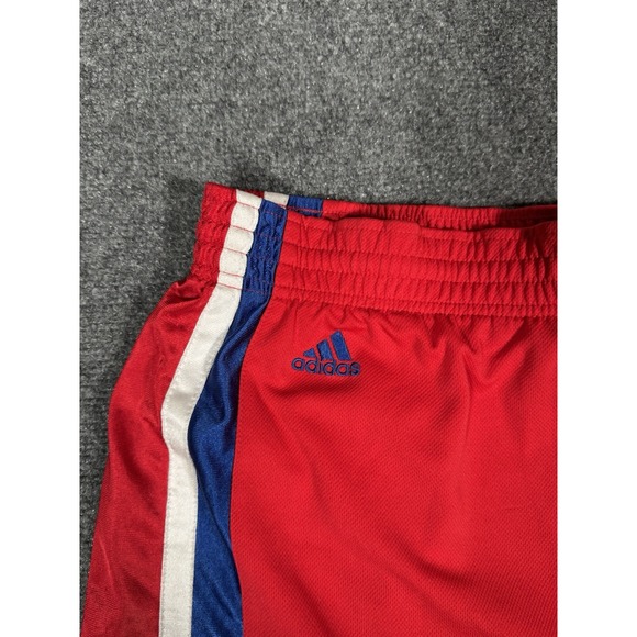 Vintage Adidas Detroit Pistons Basketball Shorts Mens Large Red Blue 2000s 9" - Picture 4 of 16